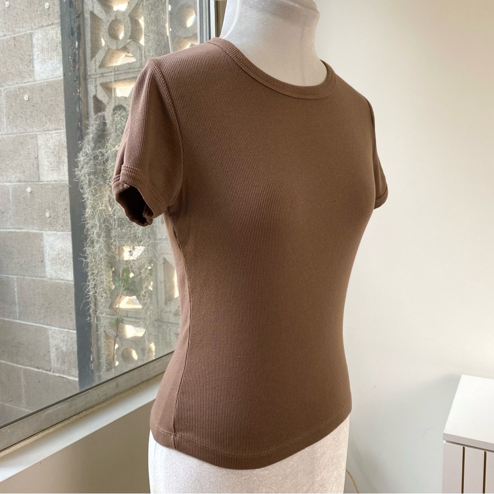 Sundry Ribbed 2 Piece Top Set, Puff Sleeve Turtleneck XS + Fitted Tee S NWT - Picture 11 of 15